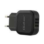 Fuente de Alimentación Qoltec 17W Modelo 50191 3 Puertos USB C Universal Negra Fuente de Alimentación Qoltec 17W Modelo 50191 3 Puertos USB C Universal Negra