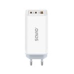 Carregador de Parede Savio LA-07 GaN 65W USB-A 2x USB-C Branco Carregador de Parede Savio LA-07 GaN 65W USB-A 2x USB-C Branco