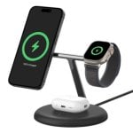 Carregador Belkin Boost Charge Pro WIZ023VFWH 3em1 Wireless Qi2 15W Magnético Preto Carregador Belkin Boost Charge Pro WIZ023VFWH 3em1 Wireless Qi2 15W Magnético Preto