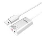 Adaptador USB Unitek Y-247A Prateado USB Type-A 3.5mm Áudio