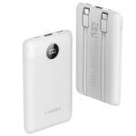 PowerBank Veger 10000mAh LCD 22.5W Carga Rápida Cabos Integrados