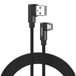 Cable USB Savio CL-161 Micro USB 1m Trenzado 90 grados Carga Rápida