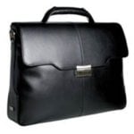 Maletín Knomo Logan 15" piel negra ultraligero para portátil