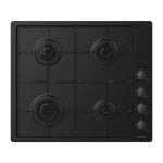 Plaque de cuisson Candy CHW6LBB 4 foyers gaz 60 cm inox intégrée noire Plaque de cuisson Candy CHW6LBB 4 foyers gaz 60 cm inox intégrée noire