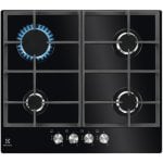 Placa a Gás Electrolux KGG6426K Vidro Preto 4 queimadores 56 cm Integrada Placa a Gás Electrolux KGG6426K Vidro Preto 4 queimadores 56 cm Integrada