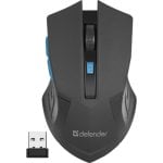 Mouse Defender ACCURA MM-275 Wireless RF 1600 DPI Nero Blu Ergonomico 6 Tasti Mouse Defender ACCURA MM-275 Wireless RF 1600 DPI Nero Blu Ergonomico 6 Tasti