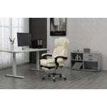 Silla Activejet YK7416 BE ergonómica beige con reposabrazos acolchados y base metálica Silla Activejet YK7416 BE ergonómica beige con reposabrazos acolchados y base metálica