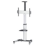 Supporto TV Manhattan Carrello Pavimento Alluminio Inclinazione 37-70" 50 kg Nero Argento