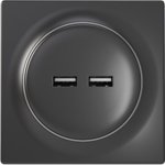 Carregador USB Fibaro FGWU-021-8 2 portas 2,4A com proteção sobretensão preto Carregador USB Fibaro FGWU-021-8 2 portas 2,4A com proteção sobretensão preto