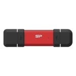Unidad SSD Silicon Power DS72 1TB USB-A USB-C Roja Encriptación AES Unidad SSD Silicon Power DS72 1TB USB-A USB-C Roja Encriptación AES