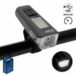 Luz Led Frontal Recargable Ewl011 Con Display De Velocidad,temperatura,hora Y Km Luz Led Frontal Recargable Ewl011 Con Display De Velocidad,temperatura,hora Y Km