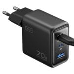 Cargador de pared INIU Leopard 70W compacto GaN 2x USB-C 1x USB-A negro