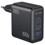 Cargador de pared INIU Leopard 100W ultra compacto 3 puertos GaN enchufe plegable