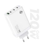 Cargador Subblim GaN 120W USB-C 4 Puertos Power Delivery Compacto Blanco Cargador Subblim GaN 120W USB-C 4 Puertos Power Delivery Compacto Blanco