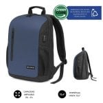Mochila Subblim Nomad Xpand Air Padding 15,6" Blau USB-C wasserfest recyceltes Polyester