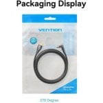 Cable HDMI Vention ALQ 2.0 4K Acodado Macho-Macho 1m Negro