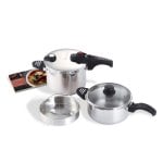 Conjunto de panelas de pressão G-sola 4L e 6L – Aço inoxidável 18/10, segurança tripla, cozedura rápida e super rápida, adequado para todos os tipos de fogão, inclui tampa, cesto e livro de receitas David De Jorge Conjunto de panelas de pressão G-sola 4L e 6L – Aço inoxidável 18/10, segurança tripla, cozedura rápida e super rápida, adequado para todos os tipos de fogão, inclui tampa, cesto e livro de receitas David De Jorge