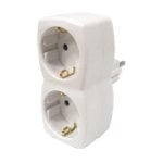 Adaptador de enchufe Hama 00108876 doble toma 3600W protección infantil blanco