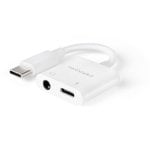 Adaptador Nanocable 10.24.1206 USB-C/M a Jack 3.5/H + USB-C/H Blanco 60W Adaptador Nanocable 10.24.1206 USB-C/M a Jack 3.5/H + USB-C/H Blanco 60W
