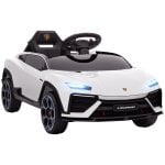 Aiyaplay Coche Eléctrico Para Niños De +3 Años Lamborghini Batería 12v Blanco