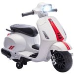 Aiyaplay Moto Eléctrica Para Niños 6v Ruedas De 6,9'' Velocidad 2,5km/h Blanco