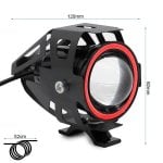 Faro Led U7 12-80v Azul  Rojo