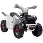 Homcom Quad Eléctrico Para Niños De 18-36 Meses 6v 70x41,5x48,5 Cm Blanco