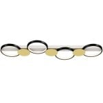 Homcom Lámpara De Techo Regulable Con 4 Focos Mando A Distancia Negro Y Dorado