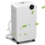 Desumidificador Homcom com depósito de água de 2,1 litros (12 l/dia) para áreas até 12-25 m² (branco).