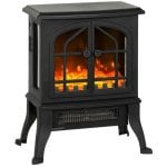Homcom Chimenea Eléctrica De Pie 900/1800w Efecto Llama 3d Negro