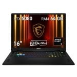 Portátil MSI Vector A16 HX A8WIG-054XES 16" AMD Ryzen 9 8940HX 64GB 1TB SSD RTX 5080 Sin S.O RGB