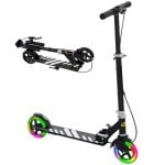 Aiyaplay Patinete Plegable Para Niños De 3-8 Años 2 Ruedas Con Led Luces Negro
