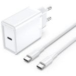 Cargador de Pared Vention FAHWF-EU USB-C 25W Carga Rápida con 2 Cables