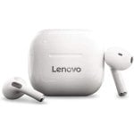 Auriculares Lenovo LP40 inalámbricos Bluetooth control táctil deportivos blancos