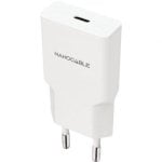 Chargeur Nanocable USB-C Power Delivery 20W 1 port compact blanc
