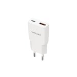 Chargeur Nanocable 25W USB-C Power Delivery USB-A Quick Charge Blanc Compact
