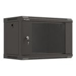Armário Rack Lanberg WF03-5306-10B parede 6U porta vidro 60 kg preto