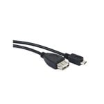 Cable USB Lanberg OEM-0006 0,15 m USB 2.0 Micro-USB B Negro
