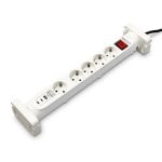 Multiprise Salicru SPS SAFE 5S+ 5 Prises Protection 600J 2 USB-C 1 USB-A Interrupteur Blanc Montage Mural