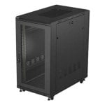 Armário Rack Lanberg FF01-6022-23B 22U 800 kg Porta Perfurada 6 Ventoinhas Preto