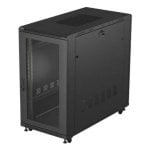 Armário Rack Lanberg FF01-6222-23B 22U 800 kg com ventilação ativa e rodas