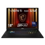 Portátil MSI Vector 18 HX AI A2XWHG-878XES 18" Intel Core Ultra 9 275HX 32GB 1TB SSD RTX 5070 Ti FreeDOS