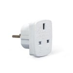 Adaptador de alimentación Gembird A-AC-UKEU-001 Tipo G a Schuko 7,5A Blanco