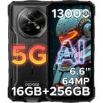 Doogee Fire 7 16GB 256GB 6.6" IPS 90Hz 5G Dual SIM 13000mAh NFC IP69K Android 15 Schwarz