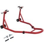 Homcom Cavalete de Mota Suporte Dianteiro Universal para Rodas 10", 17", 18" Vermelho
