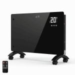 Radiador Eléctrico YOEVU Glass Panel 2500W grande con control táctil LED y mando a distancia