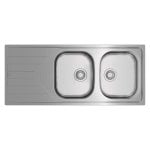 Fregadero Teka Universe 80 T-XP 2C 1E Rev Acero Inoxidable 2 Cubas 80 cm Bajo Encimera