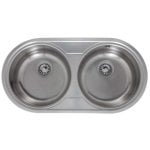 Teka DR 80 2C Évier encastrable ovale 2 cuves acier inoxydable
