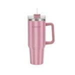 Flamingueo Vaso Térmico Rosa Acero Inoxidable 1,18L con Asa y Pajita