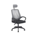 Silla Adec Kneck reposacabezas regulable gris base metálica ruedas blandas